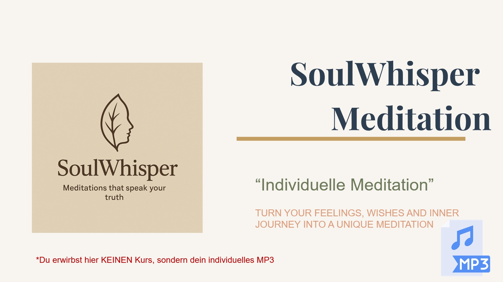 SoulWhisper / MP3 – „Meditation that speaks directly to your Soul“