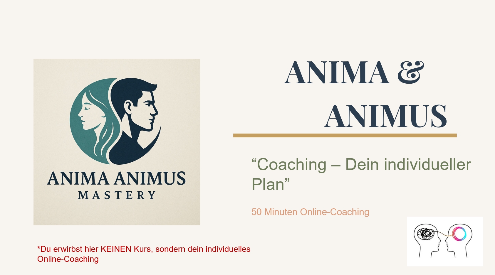 ANIMA & ANIMUS Coaching – 50 Minuten Dein Individueller Plan
