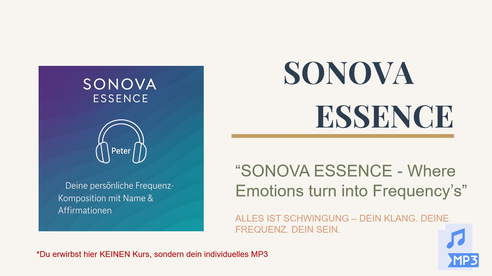 SONOVA ESSENCE – „Where Emotions turn into Songs“