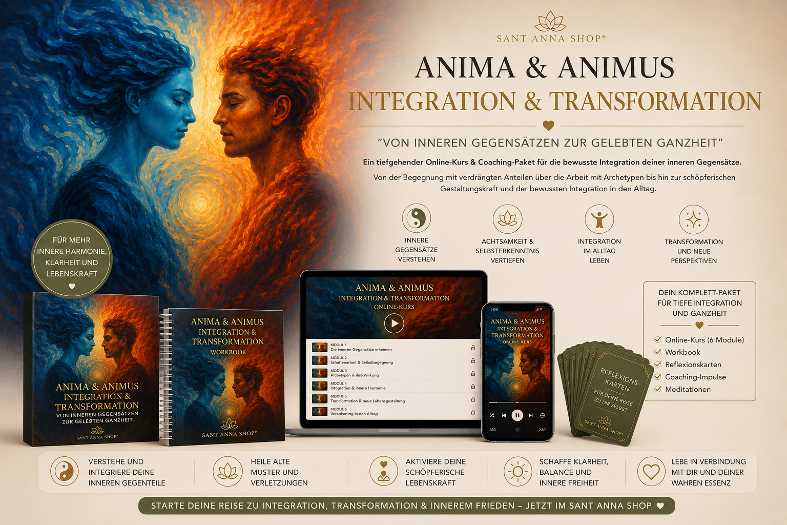 ANIMA & ANIMUS – Integration & Transformation – „Von inneren Gegensätzen zur gelebten Ganzheit“ – Onlinekurs & Coaching-Paket